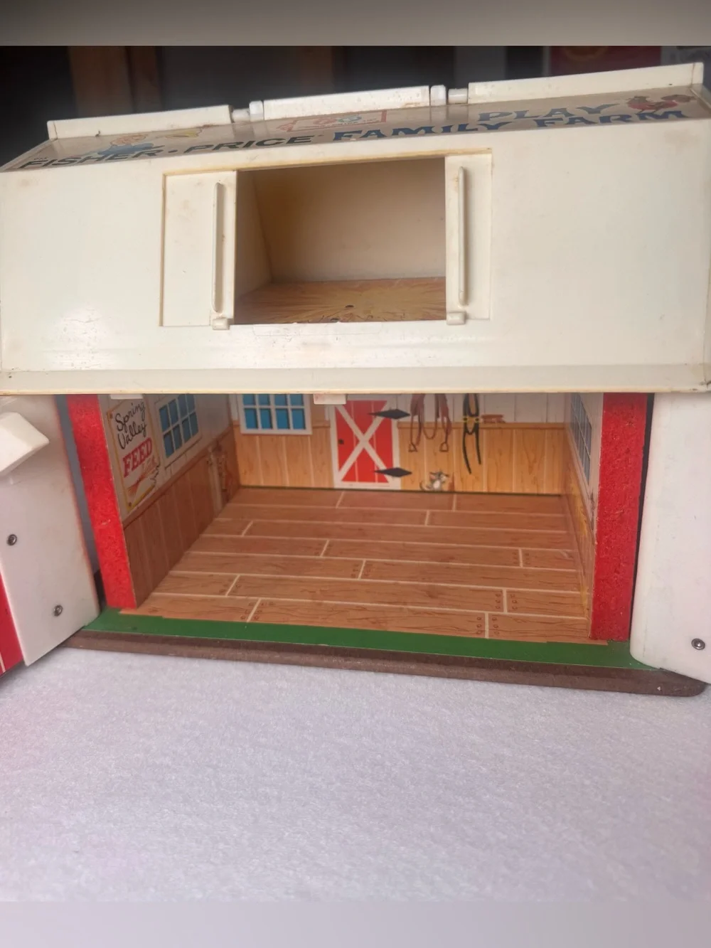 Vintage Fisher-Price • Play Family Farm #915 • Barn & Silo • Working Moo